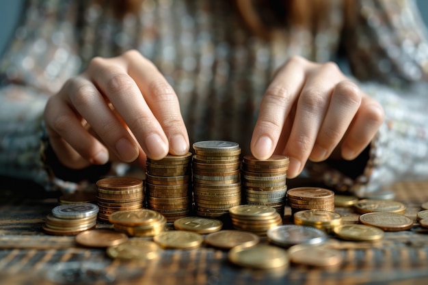 Free Photo woman interacting with money