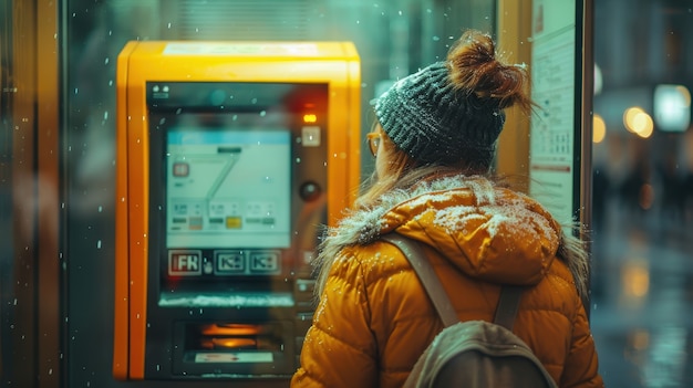 Free photo woman interacting with money