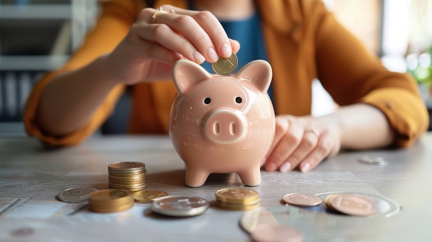 Woman interacting with money