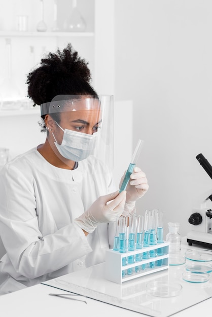 Woman in lab working