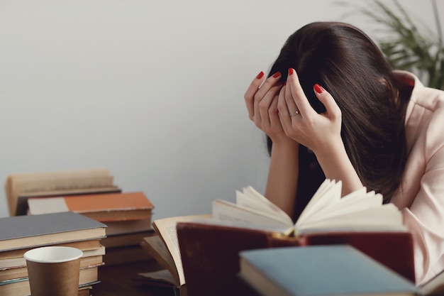 Woman in the library