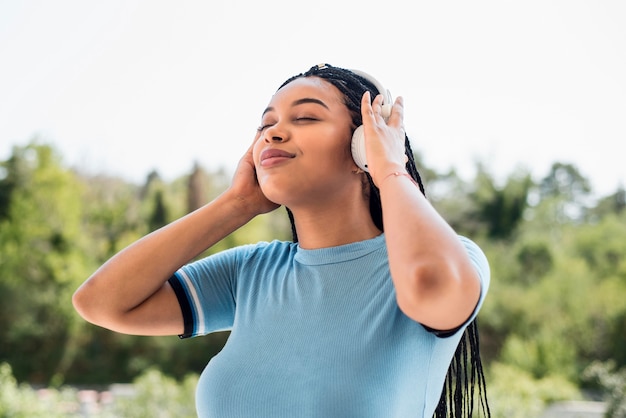 Woman listening music