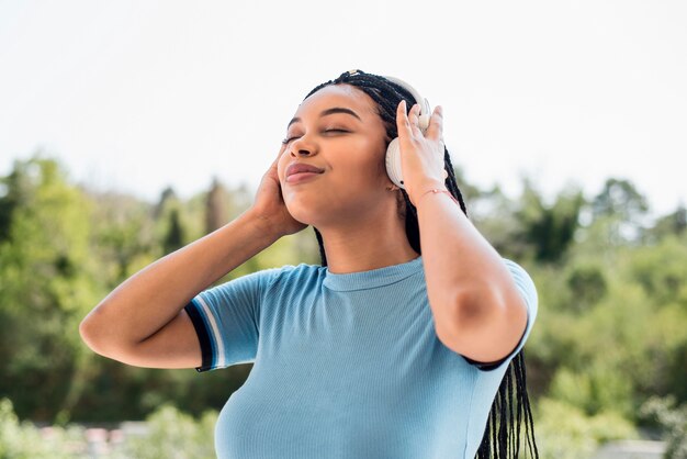 Woman listening music