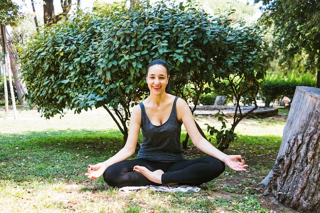 Woman in lotus position