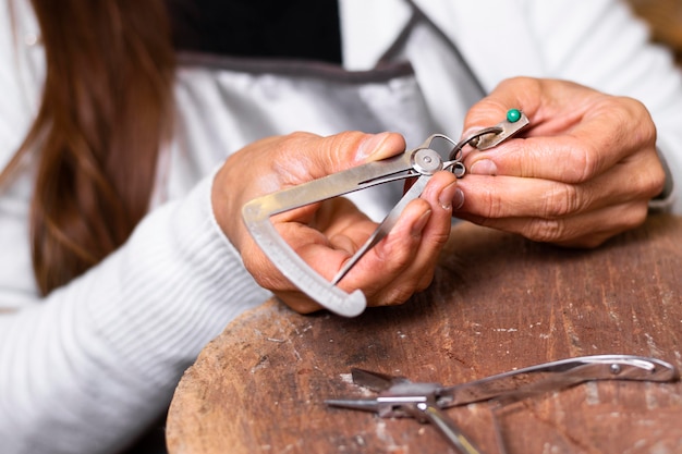 Woman making ring