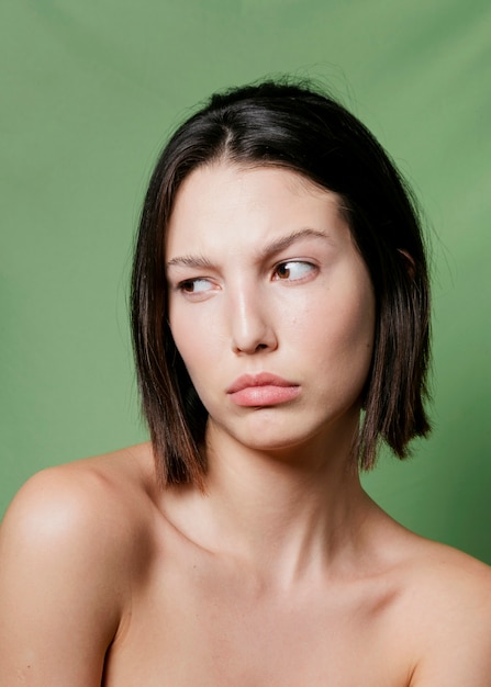 Woman making weird faces while posing