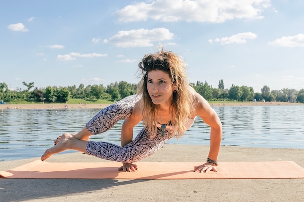 Woman meditating on hands