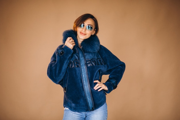 Woman model demonstrating winter cloths 