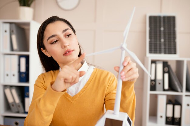 Woman at office working at environment project