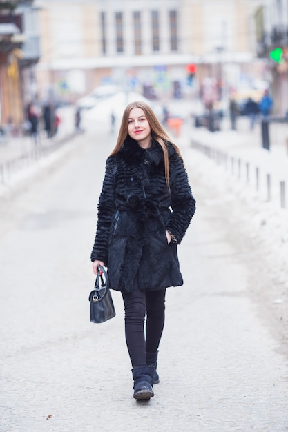 Woman outdoors in winter