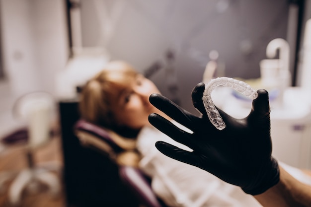 Woman patient visiting dentist