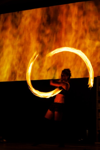 Free Photo woman playing with flames