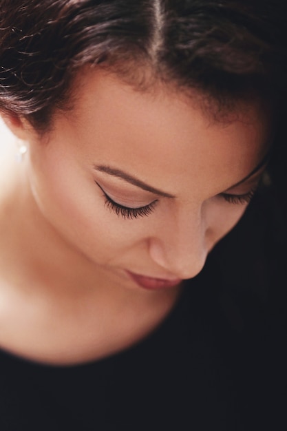 Woman portrait, looking down