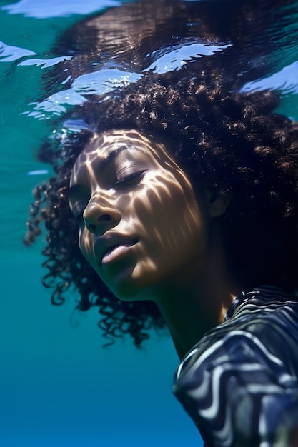 Free photo woman posing underwater