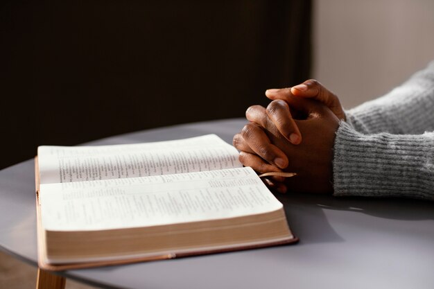 Woman praying for her loved ones