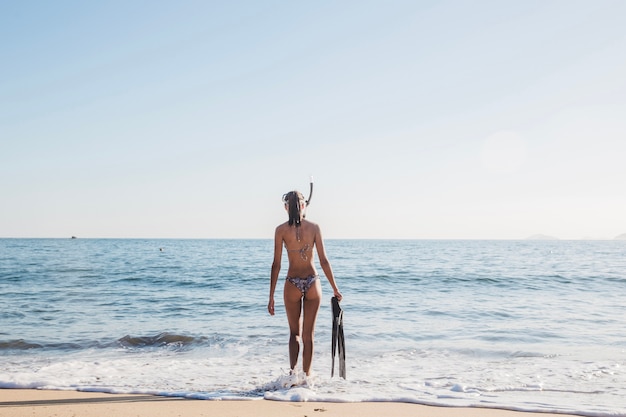 Woman ready for diving