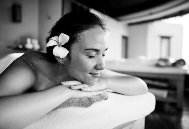 Free Photo woman relaxing from a spa treatment