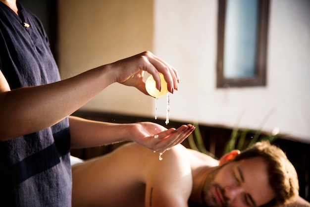 Free photo woman relaxing from a spa treatment