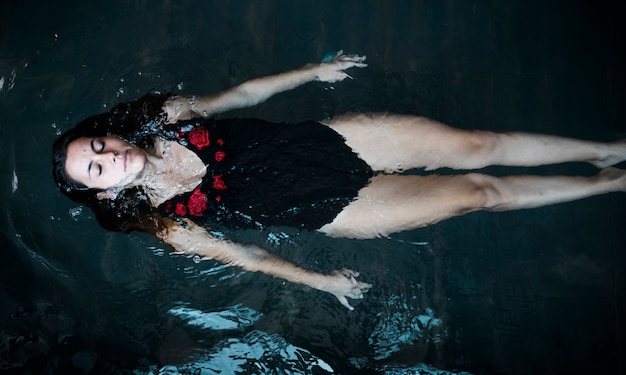 Woman relaxing in spa