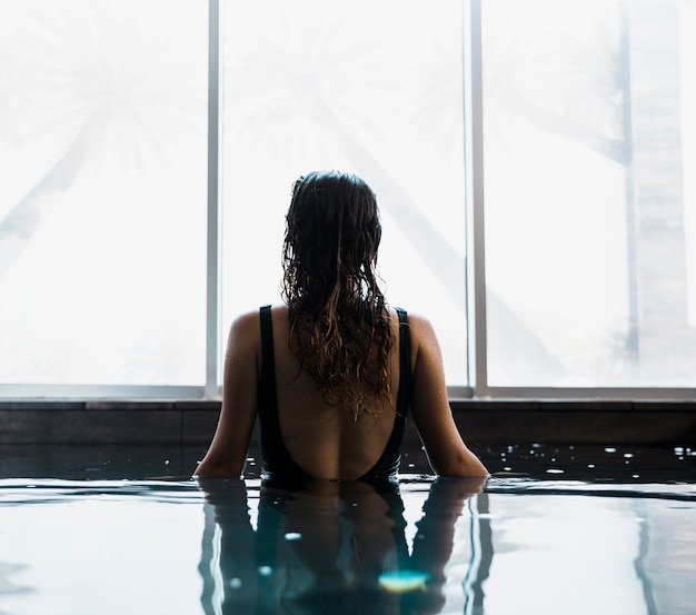 Woman relaxing in spa