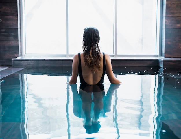 Woman relaxing in spa