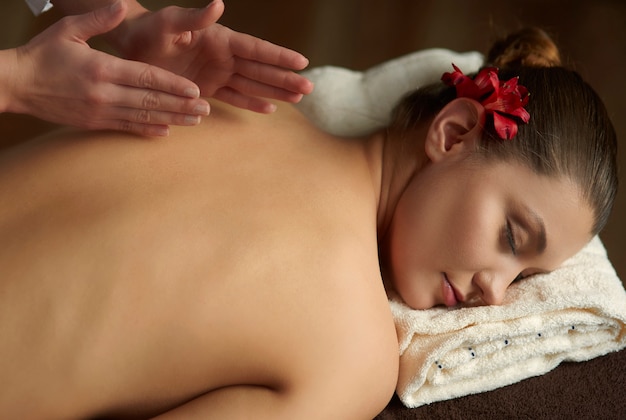 Woman relaxing in the spa