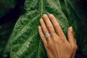 Free photo woman's hand with rings closeup