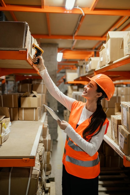 Free photo woman in safety equipment at work