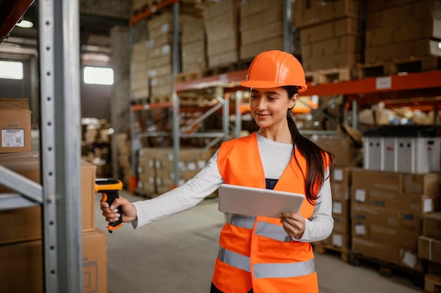 Free photo woman in safety equipment at work