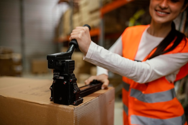 Free Photo woman in safety equipment at work