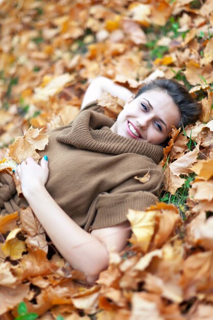 woman in september park