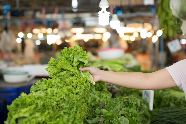 Free photo woman shopping organic vegetables