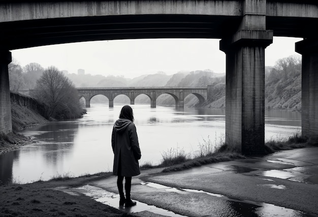 Free photo woman showing sadness in lonely place