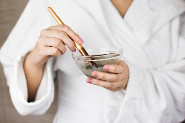 Woman in spa center