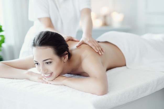 Woman in spa salon