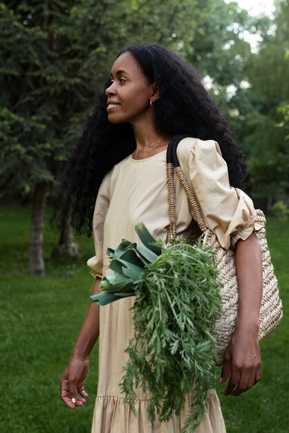 Woman spending time in nature