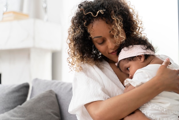 Woman spending time with her baby girl