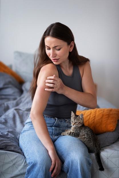 Woman suffering from rash