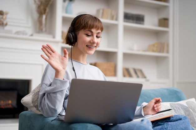 Woman taking e learning courses