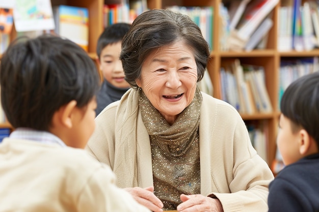 Woman teaching in classroom