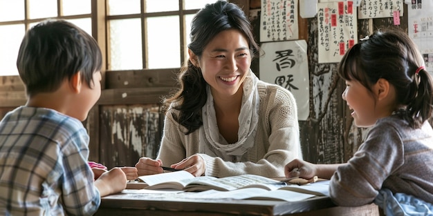 Woman teaching in classroom