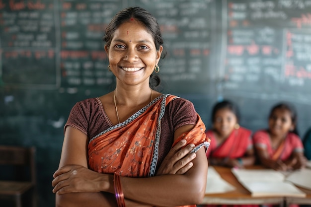 Free photo woman teaching in classroom