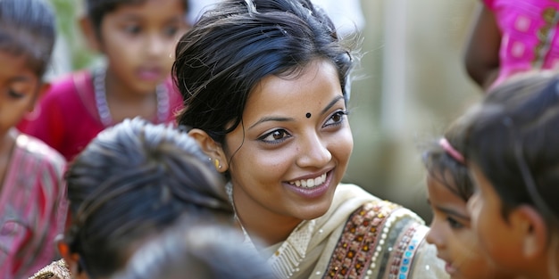 Free Photo woman teaching in classroom