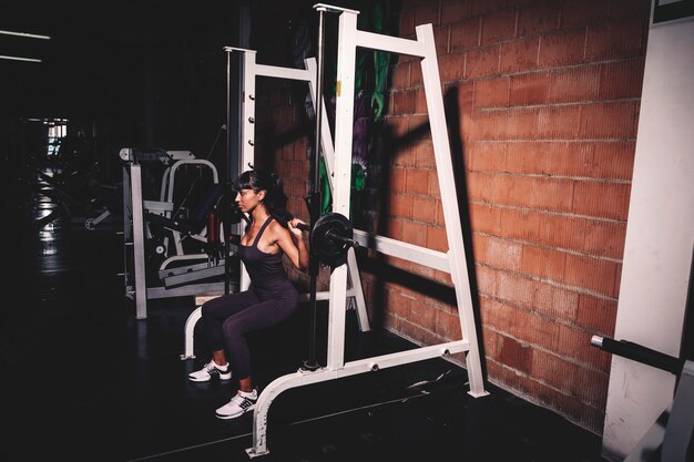 Woman training in gym