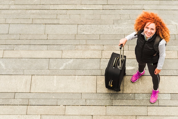 Woman traveling around the world