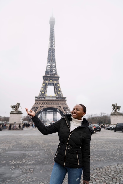 Free Photo woman traveling in paris