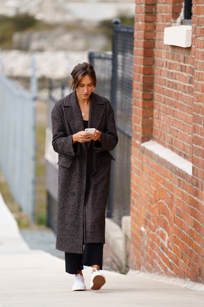 Woman using smartphone technology