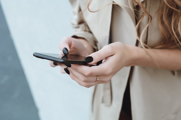 woman using smartphone