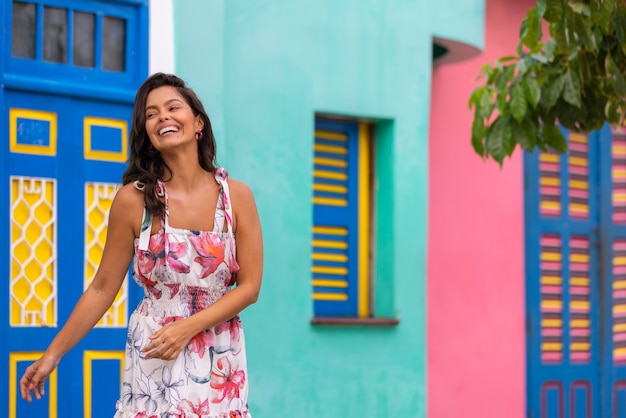 Free photo woman wearing sundress