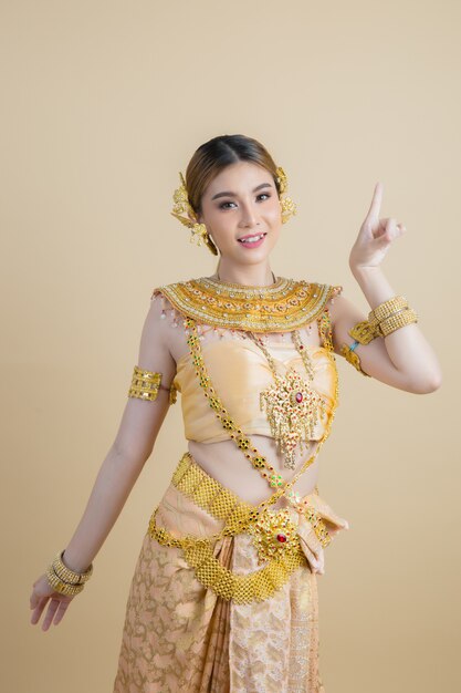 Woman wearing typical thai dress